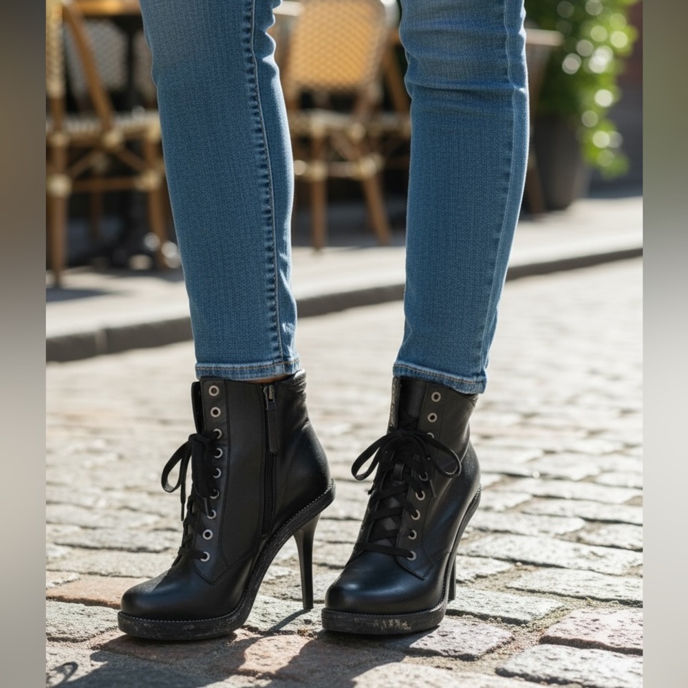 Gwen Stefani L.A.M.B. Discontinued Dayton Motorcycle Boots – Women’s Size 7.5